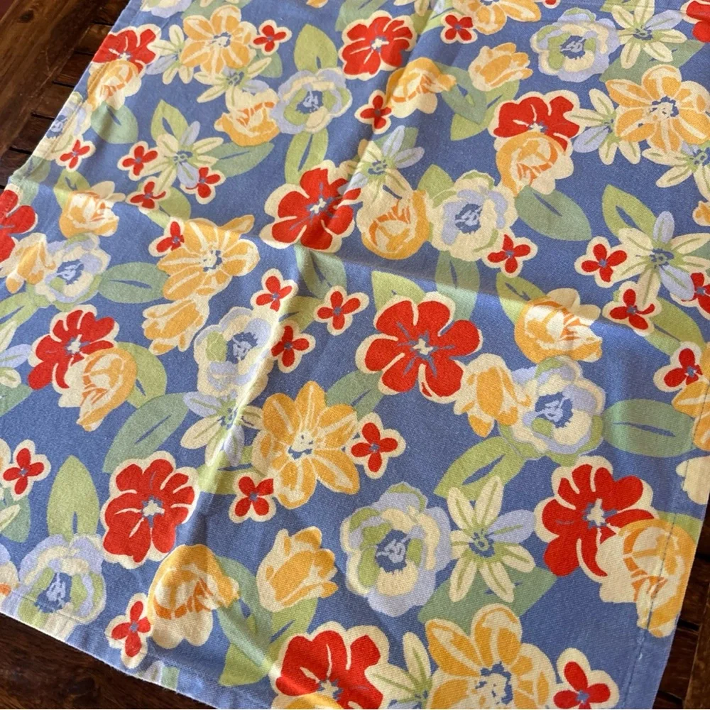 Xochi Cotton Napkins 19 X 19 Floral Blue‎ Cottage Table Dining French Country X8